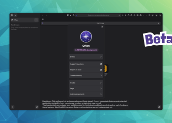 Orion Browser Linux Beta Now Available